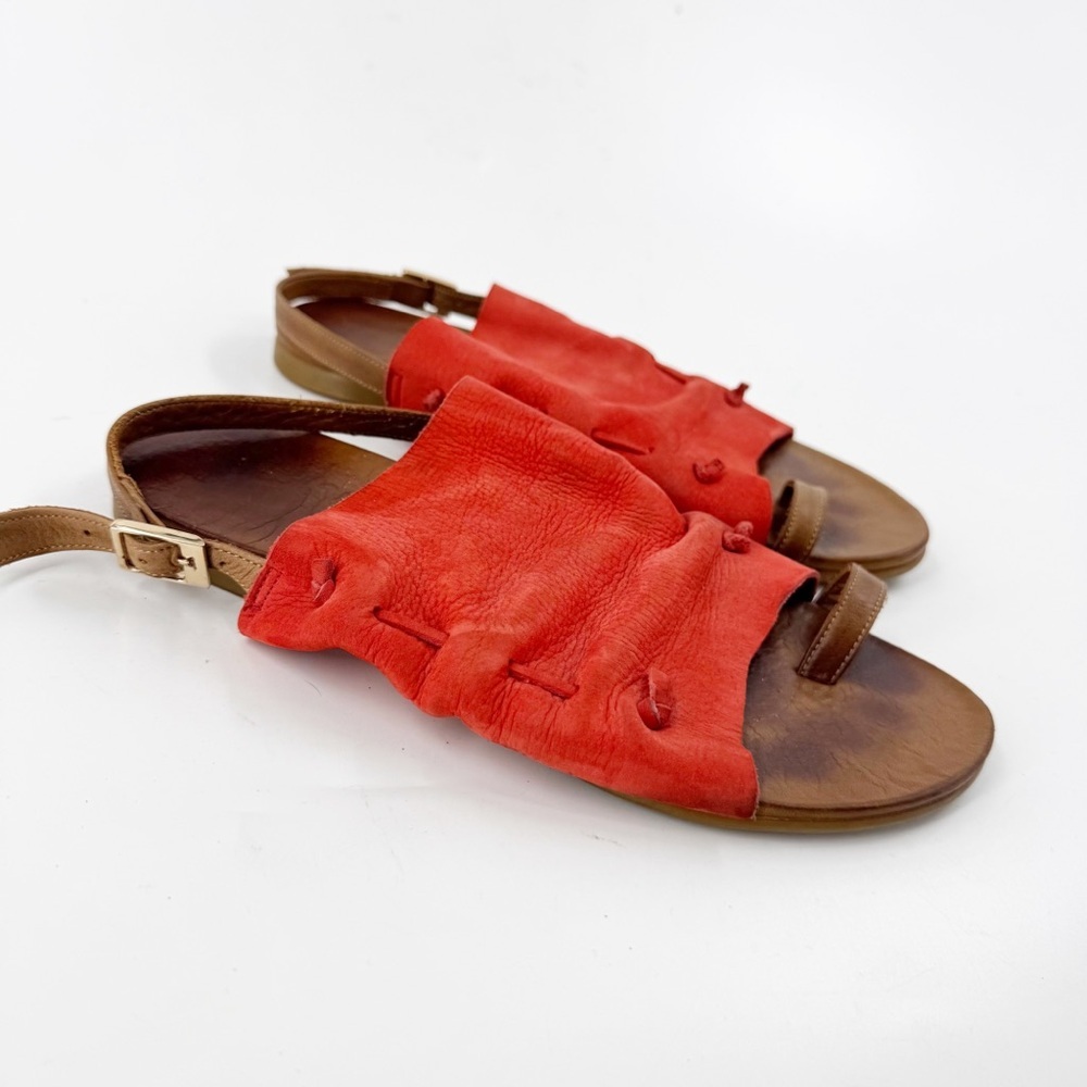 ✅ MIZ MOOZ‎ Rian Toe Loop Suede Leather Sandal in Red size 37